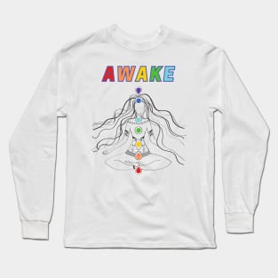 Chakra Meditate Awake Long Sleeve T-Shirt